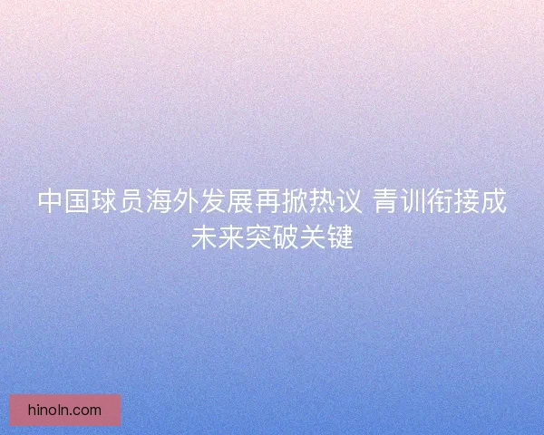 中国球员海外发展再掀热议 青训衔接成未来突破关键
